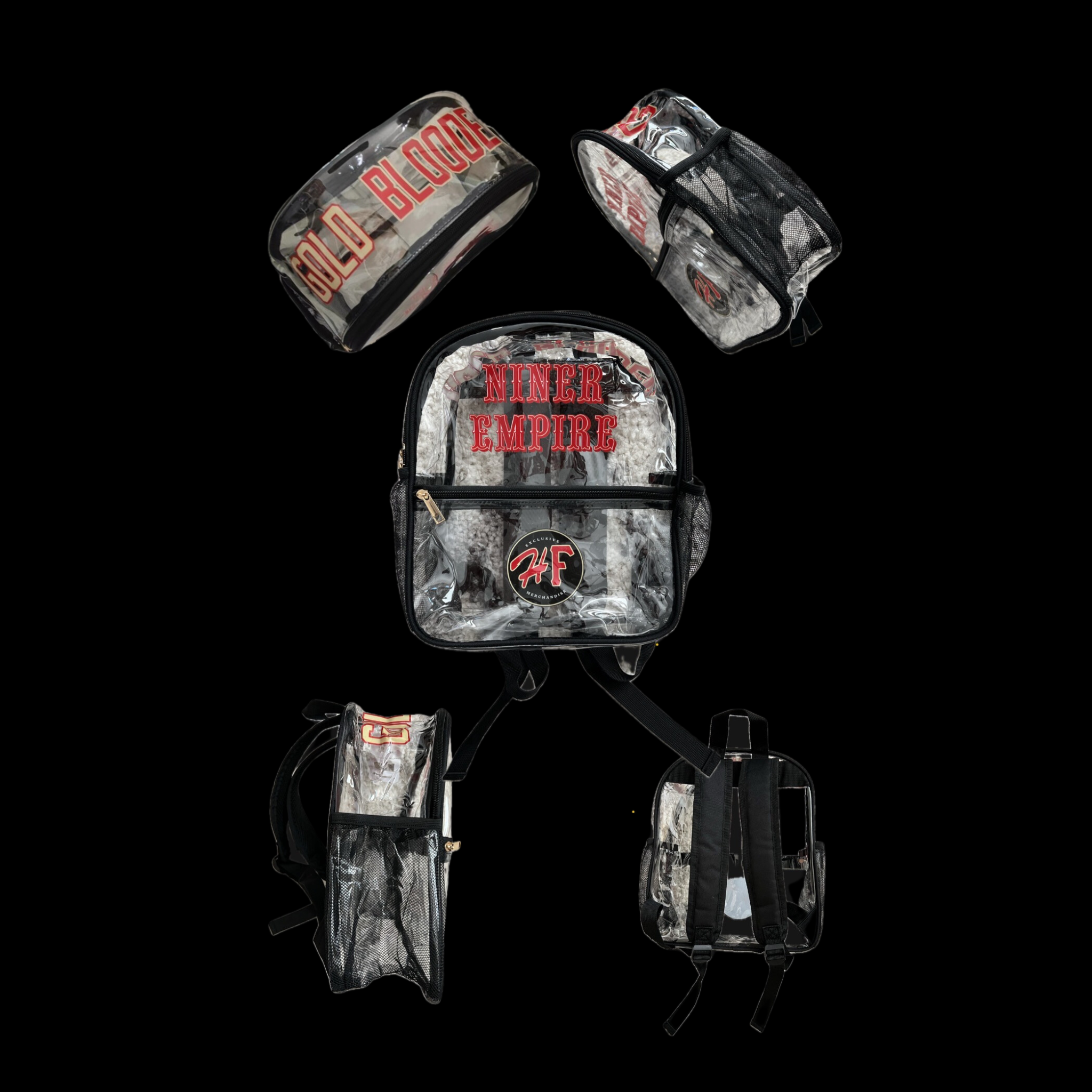 HellaFitted Exclusive Clear 49ers Niner Empire Gold Blooded Backpack B