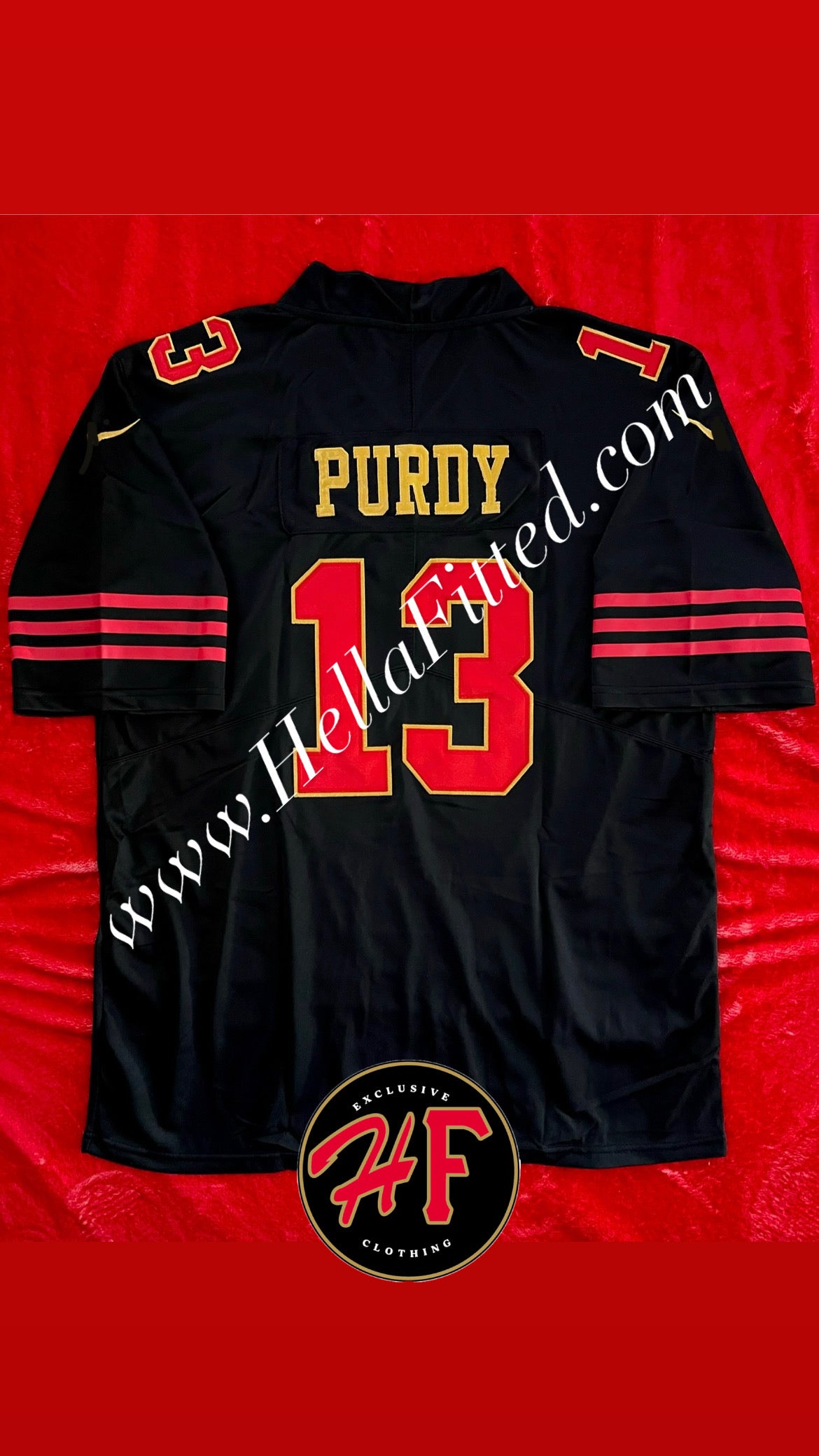 #13 PURDY Stitched 49ers Alternate Black Jersey