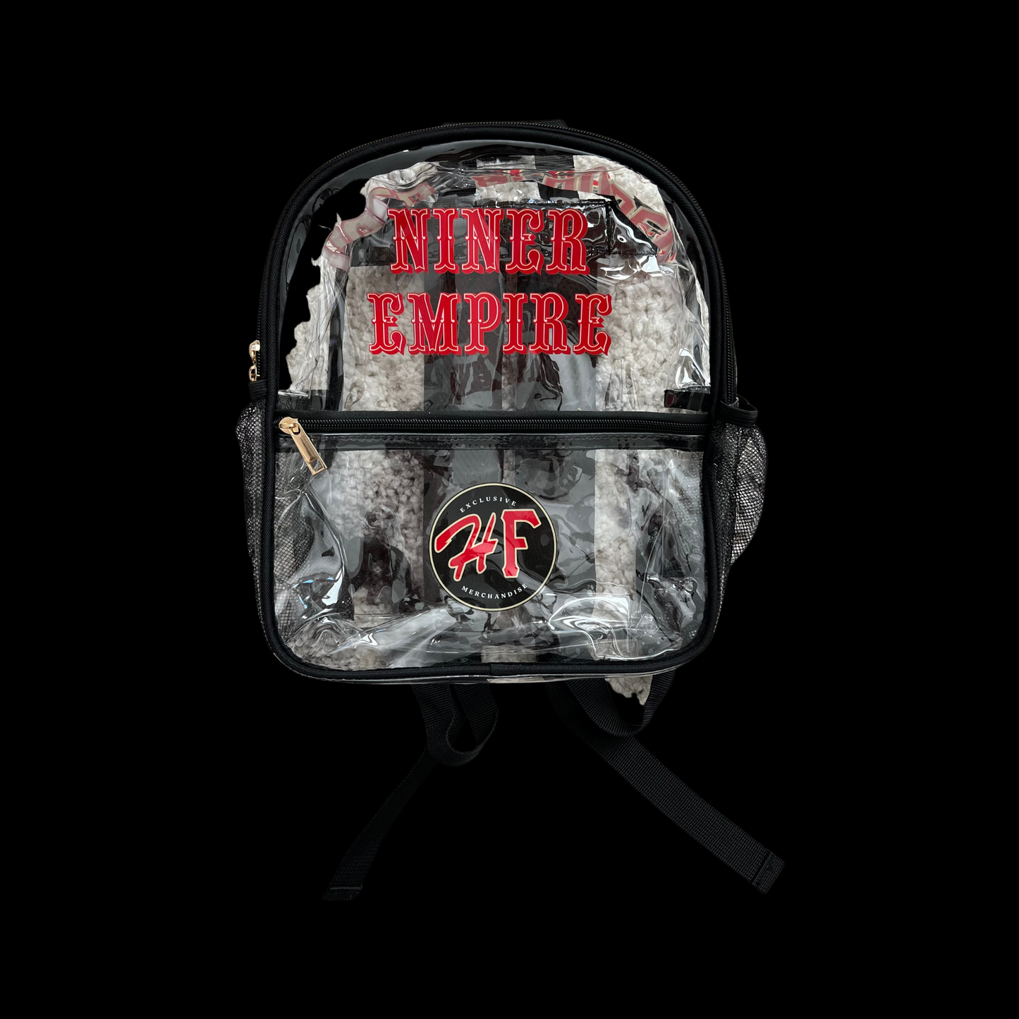 HellaFitted Exclusive Clear 49ers Niner Empire Gold Blooded Backpack Bag