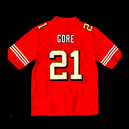#21 Frank Gore Hella Fitted Custom Stitched Throwback Home Jersey