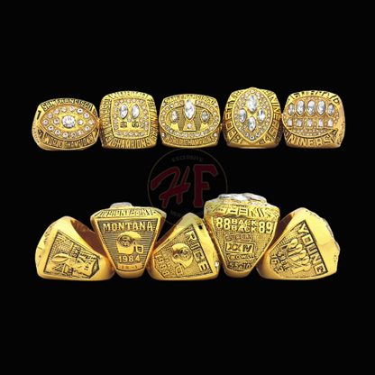 Set of Five 49er Super Bowl Rings