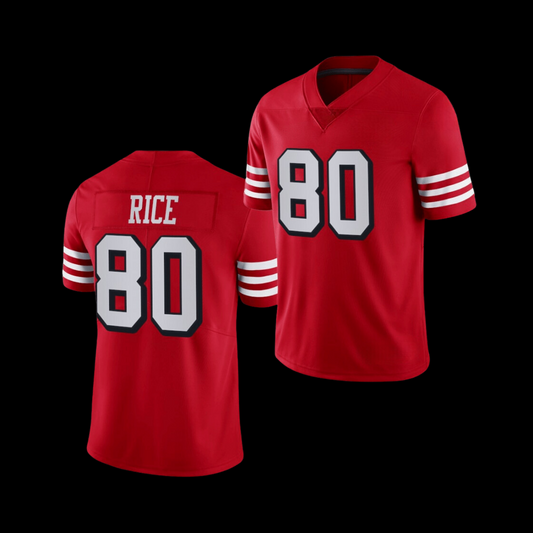 #80 Rice Hella Fitted Custom Stitched Throwback Home Jersey