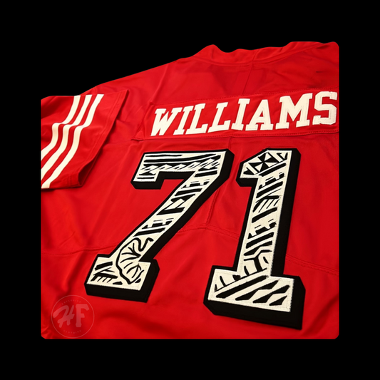 Custom Polynesian Inspired Hand Painted Stitched Jersey Williams Red