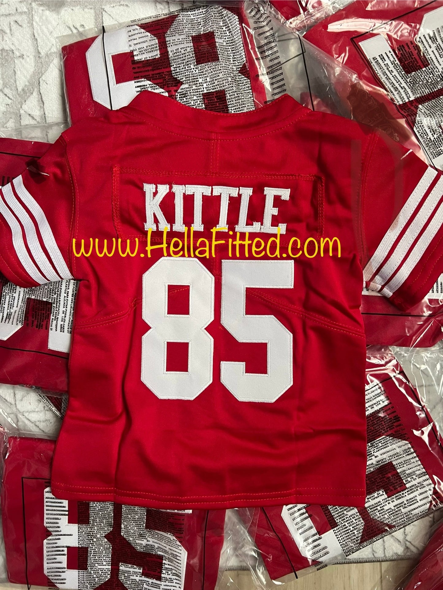 #85 Kittle Toddler Stitched 49ers jersey