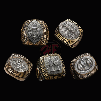 Set of Five 49er Super Bowl Rings